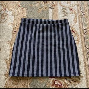 Striped Black and Gray Women's Mini Skirt Pencil Skirt Form Fitting Casual